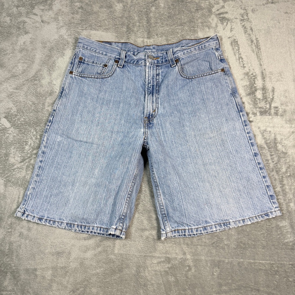 Vintage Levi's Mens 34 550 Relaxed Fit Denim Shorts Light Wash Blue Jorts